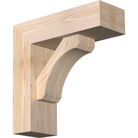 Ekena Millwork Legacy Block Smooth Bracket w/ Offset Brace, Douglas Fir, 5 1/2"W x 16"D x 16"H BKT0604X16X16LEC05SDF